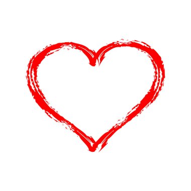 Fırça resimli vektör kalp şekli