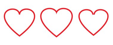 Beyaz Arkaplanda kalp çizgisi simgeleri izole edildi.