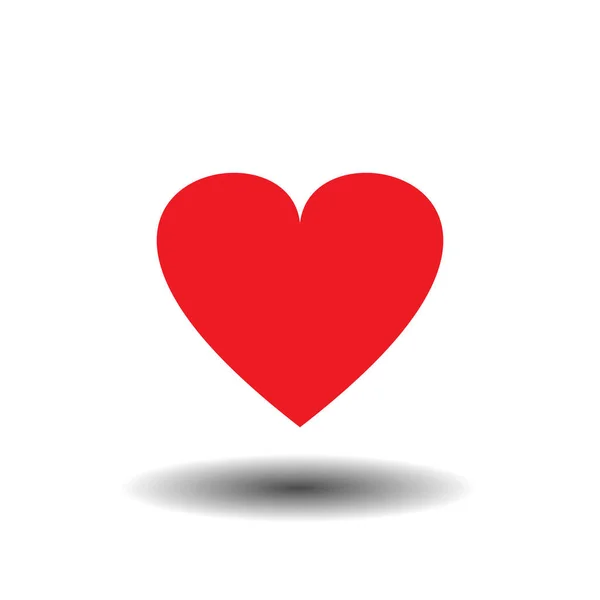 Icona del cuore rosso vettoriale. Vettore di un'icona a cuore piatto — Vettoriale Stock
