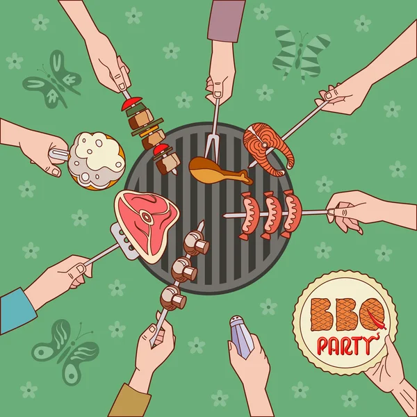 Ilustracja partii Bbq — Wektor stockowy