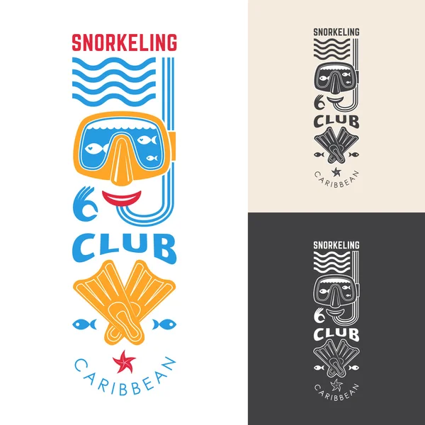 Emblema del club de snorkel — Archivo Imágenes Vectoriales