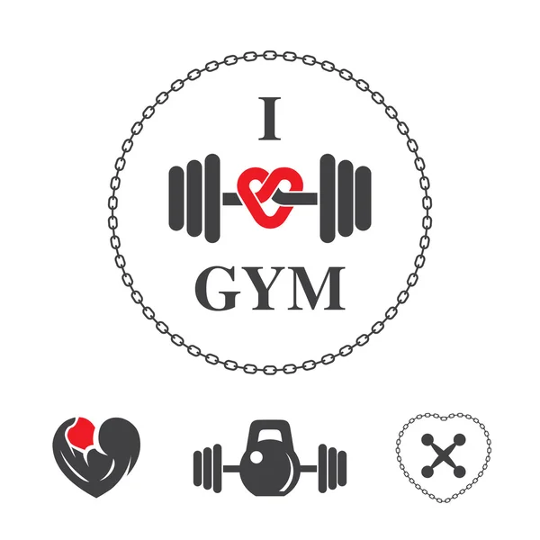 Spor salonu seviyorum fitness amblemi