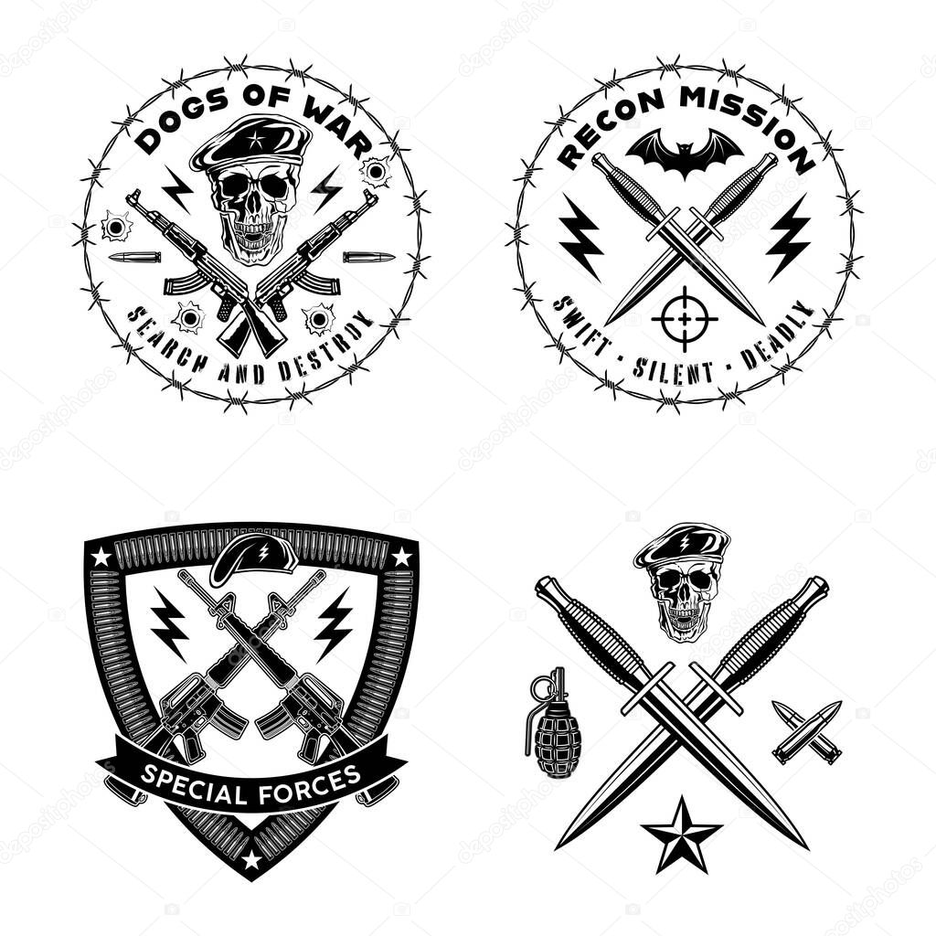 army emblems set