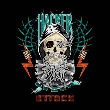 Hacker siber saldırı amblemi