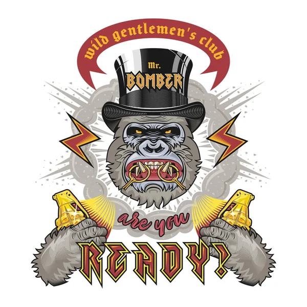Gorila Sr. Bombardero emblema — Archivo Imágenes Vectoriales