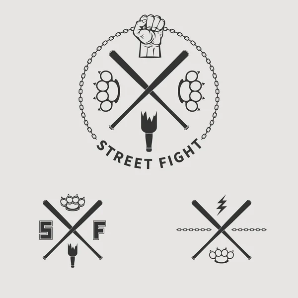 Emblema de lucha callejera — Archivo Imágenes Vectoriales