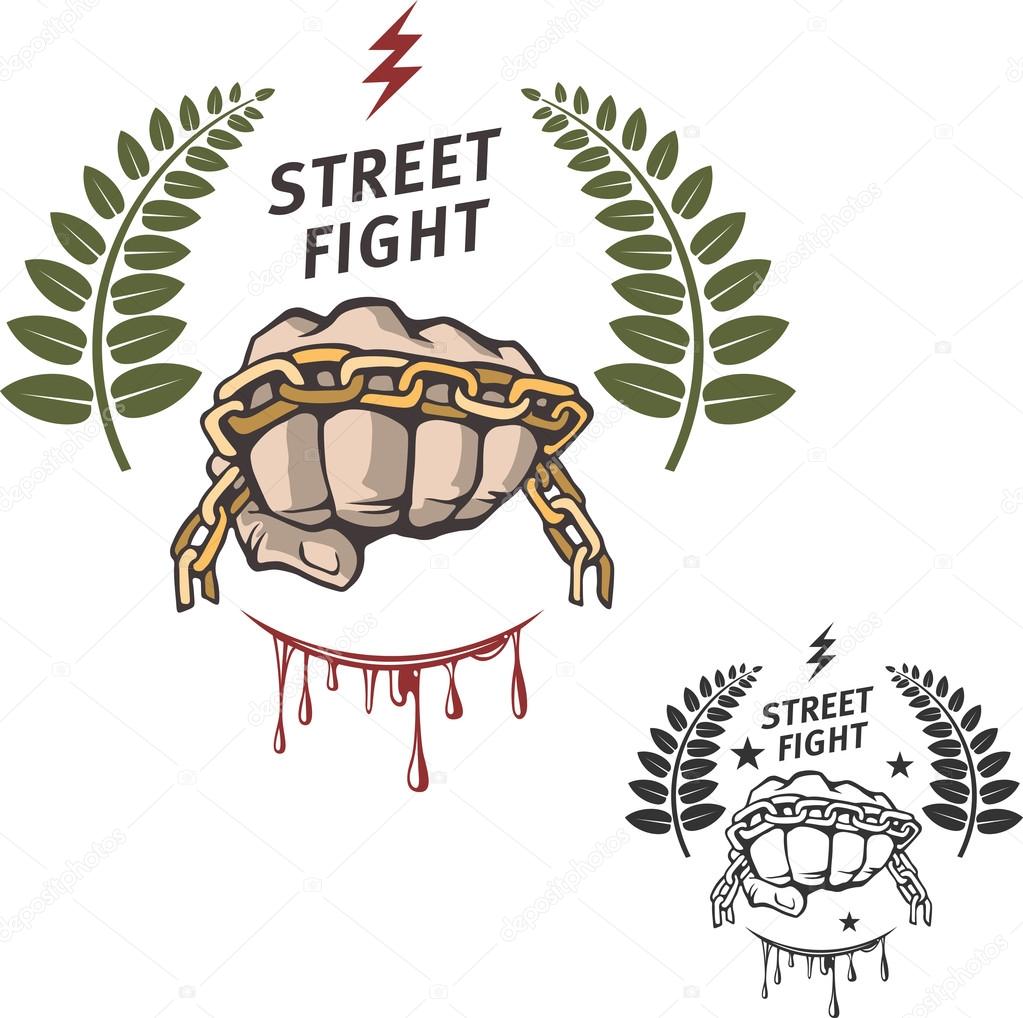 Vector street fight emblem