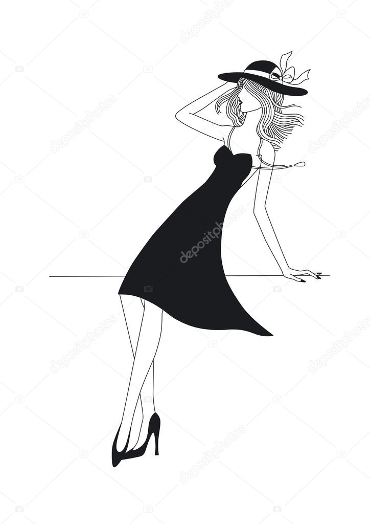 Romantic young fashion girl in a hat