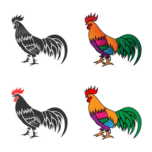 Silhouette of the cock 2 — Stock Vector
