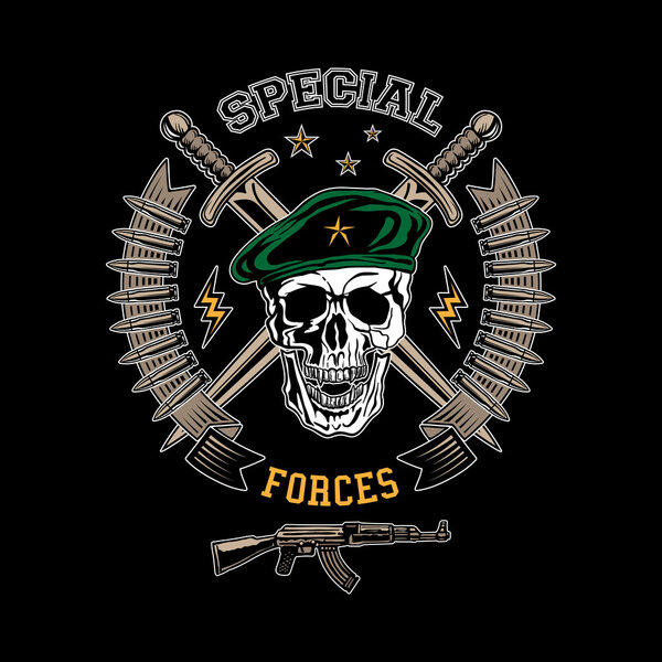 Special forces color emblem Stock Illustration