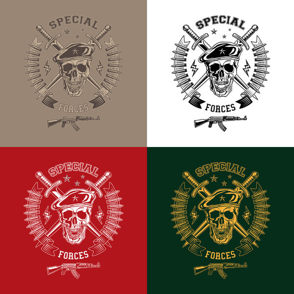 Special forces monochrome emblems Royalty Free Stock Illustrations