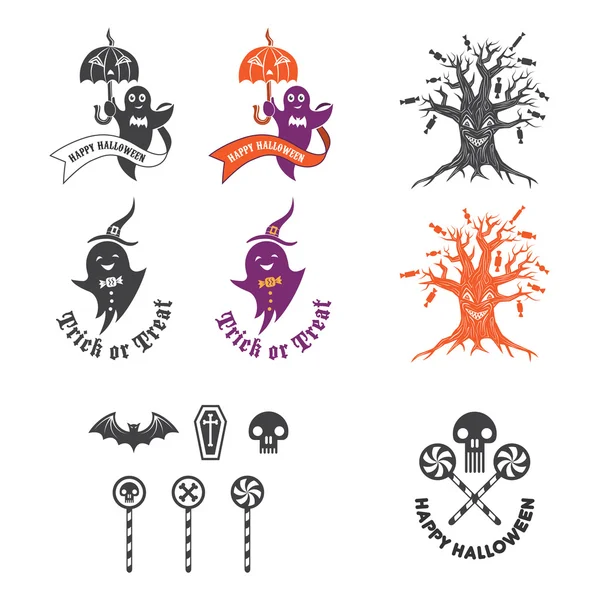 Halloween-Illustration mit Logo-Elementen — Stockvektor