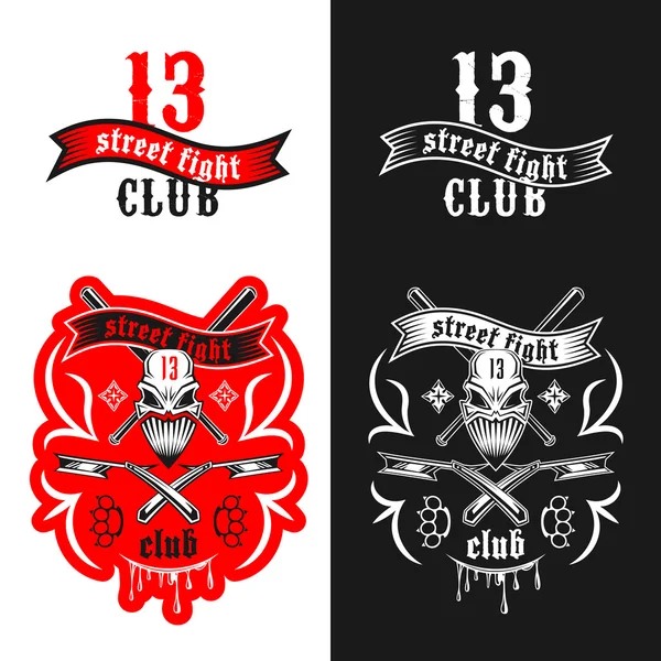 Straat vechten club embleem — Stockvector