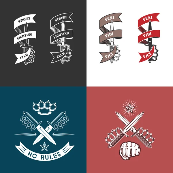 Street fighting club emblems — Stock Vector