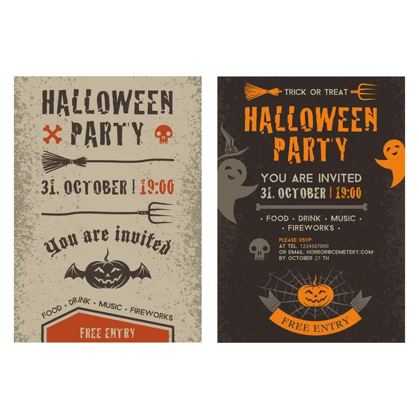 Einladungskarte zur Halloween-Party — Stockvektor