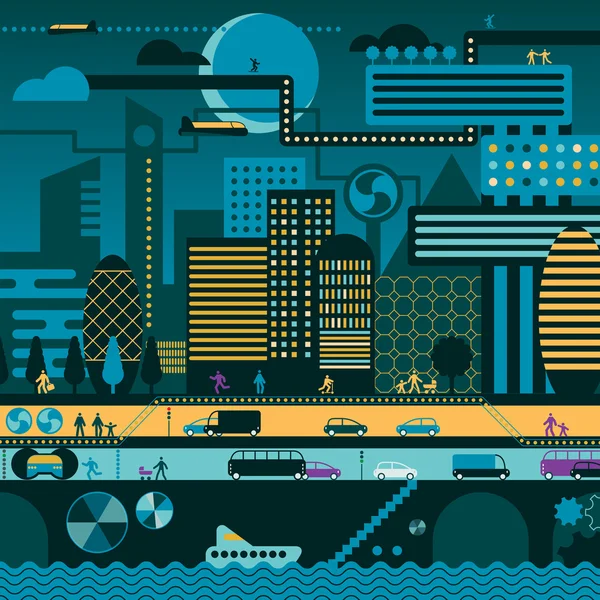 Gelecekteki gece şehirde