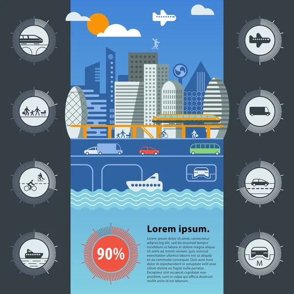 Міський трафік інфографіки — стоковий вектор