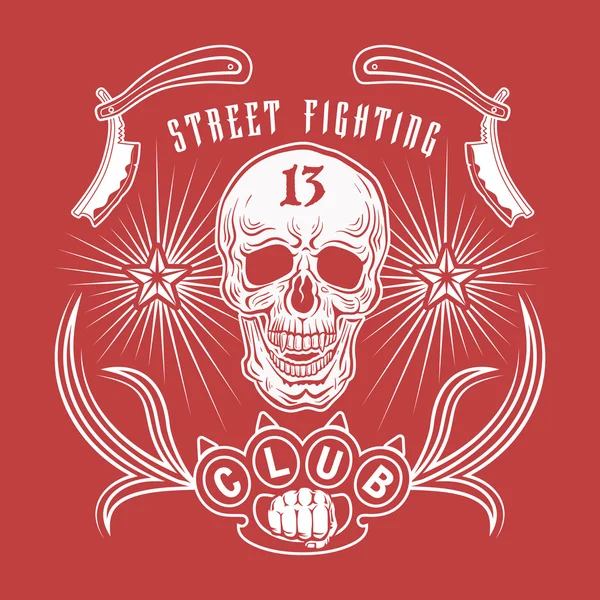 Emblema de clube de luta de rua — Vetor de Stock