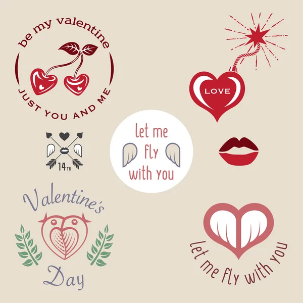 Valentine's Day emblems — Stock Vector