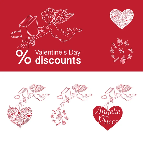 Valentine's Day  discounts — Stock Vector