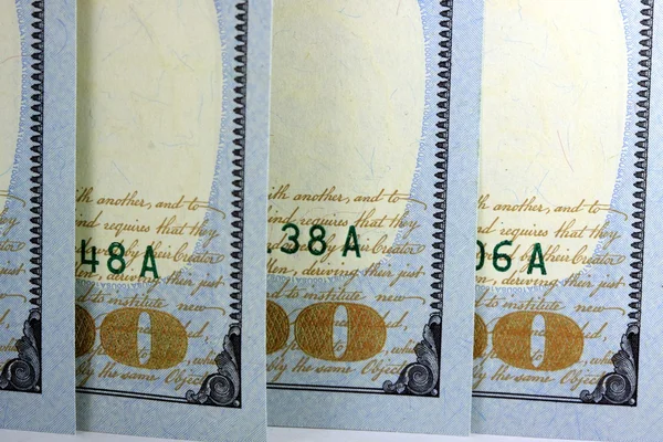 US Currency Cento Dollaro Bill — Foto Stock