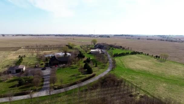 Agricultura aérea granja campo paisaje — Vídeo de stock