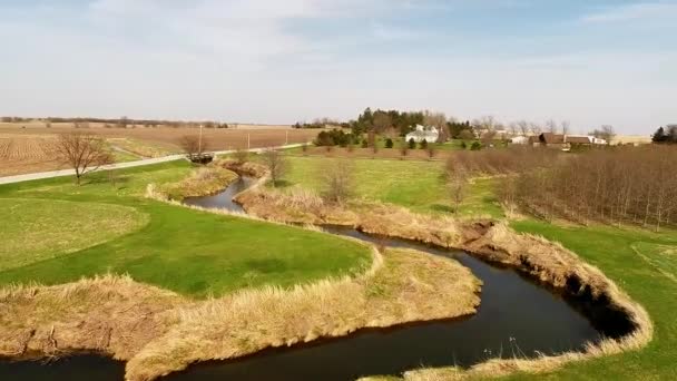 공중 농업 농장 필드 풍경 — 비디오