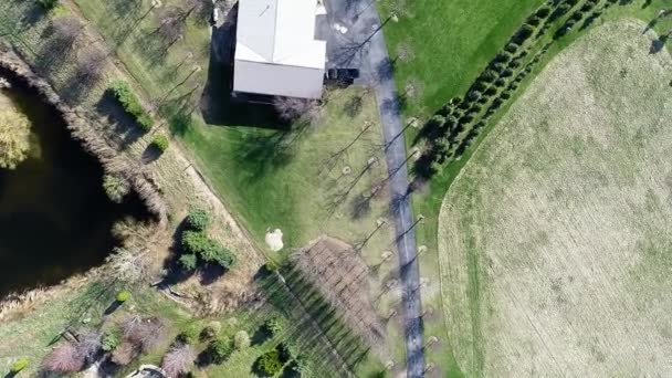 Agricultura aérea granja campo paisaje — Vídeo de stock