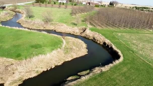 Aerial jordbruk farm fältet landskap — Stockvideo