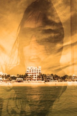 Çift pozlama kadın portre