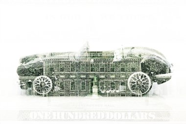 Çift pozlama eski klasik otomobil