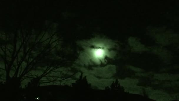 Nubes moviéndose bajo el lapso de tiempo de luna llena — Vídeo de stock