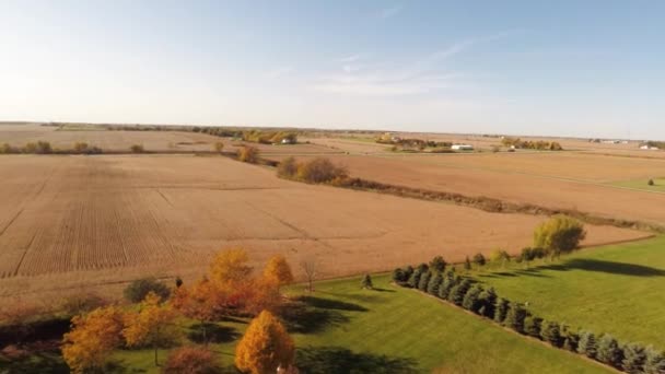 Εναέρια γεωργία αγρόκτημα πεδίο τοπίο — Αρχείο Βίντεο