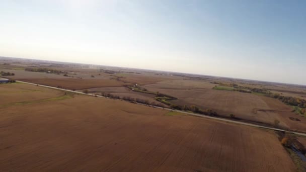 Εναέρια γεωργία αγρόκτημα πεδίο τοπίο — Αρχείο Βίντεο