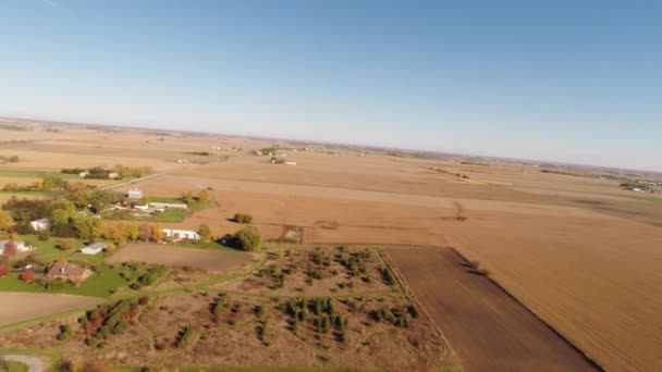 Aerial agriculture farm field landscape — Stock Video