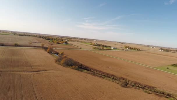 Aerial agriculture farm field landscape — Stock Video