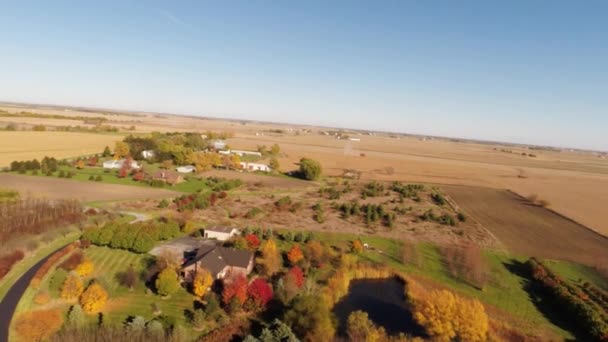 Aerial agriculture farm field landscape — Stock Video