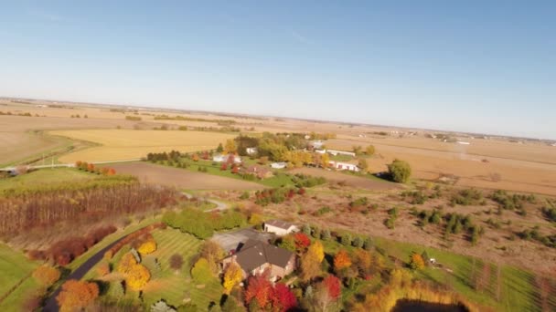 Aerial agriculture farm field landscape — Stock Video