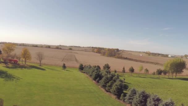 Vzdušný zemědělství farma pole krajina — Stock video