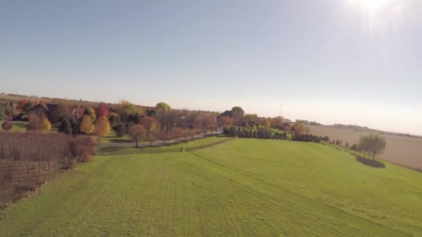 Aerial agriculture farm field landscape — Stock Video