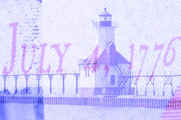 Lighthouse United States vintage nautical coastline landmark — Stock Photo, Image