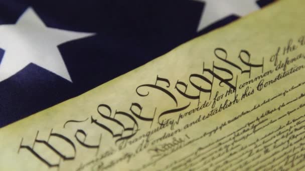 Documento storico Costituzione degli Stati Uniti - We The People — Video Stock