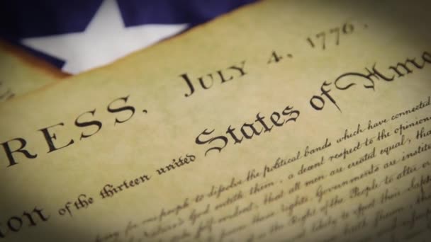 Documento histórico Constitución de los Estados Unidos - Nosotros el pueblo — Vídeo de stock