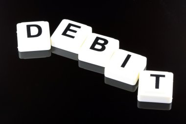 he Word debit - A Term Used For Business in Finance and Stock Market Trading clipart