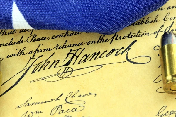 John Hancocks Signatur uns Verfassung — Stockfoto