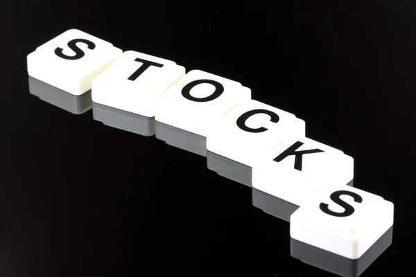 Акции Word - срок, используемый для бизнеса в области финансов и торговли на фондовом рынке — стоковое фото