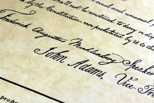 John Hancocks aláírás amerikai alkotmány — Stock Fotó