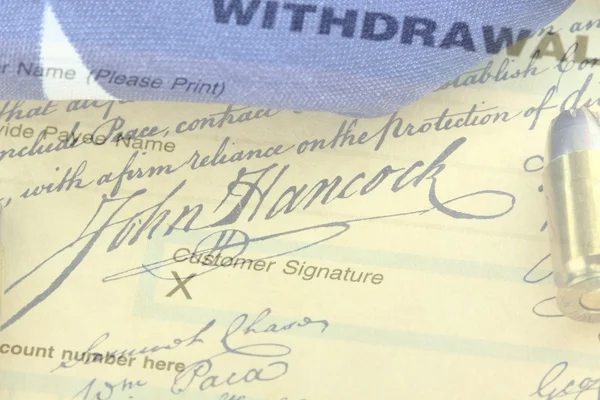 John Hancocks handtekening ons grondwet Stockfoto