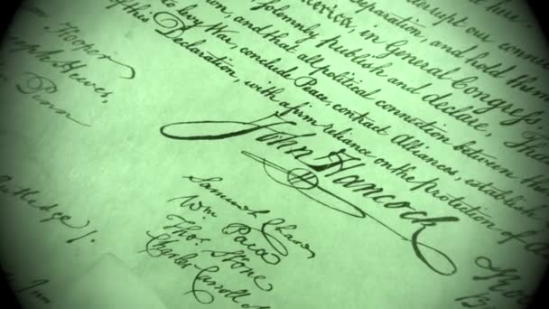 Constituição dos Estados Unidos Documento Histórico - Nós O Povo Bill of Rights — Vídeo de Stock