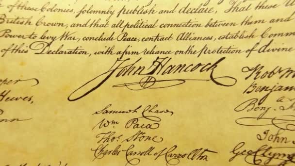 Constitution of United States Historical Document - We The People Bill of Rights — Stock Video